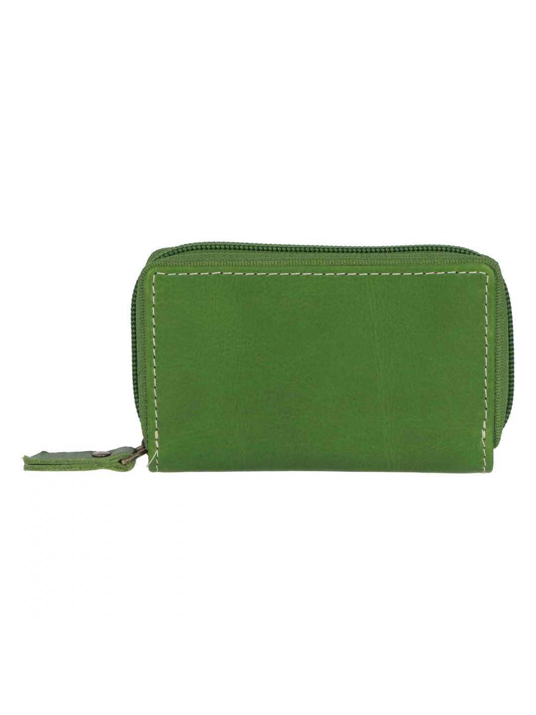 Hladké kožené pouzdro na kreditní karty zelené – Tomas Veeze