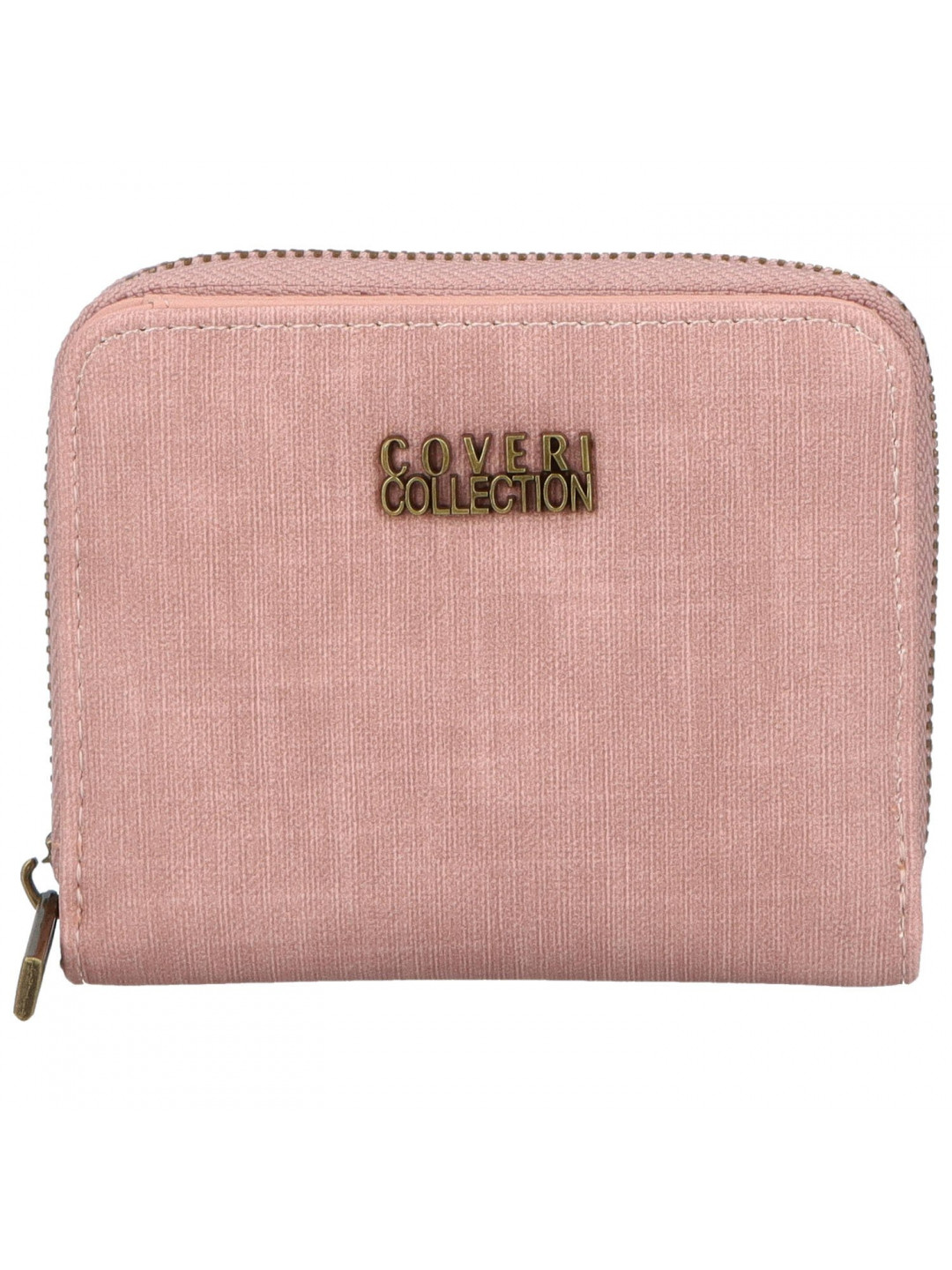 Dámská menší praktická koženková peněženka na zip Ladd růžová