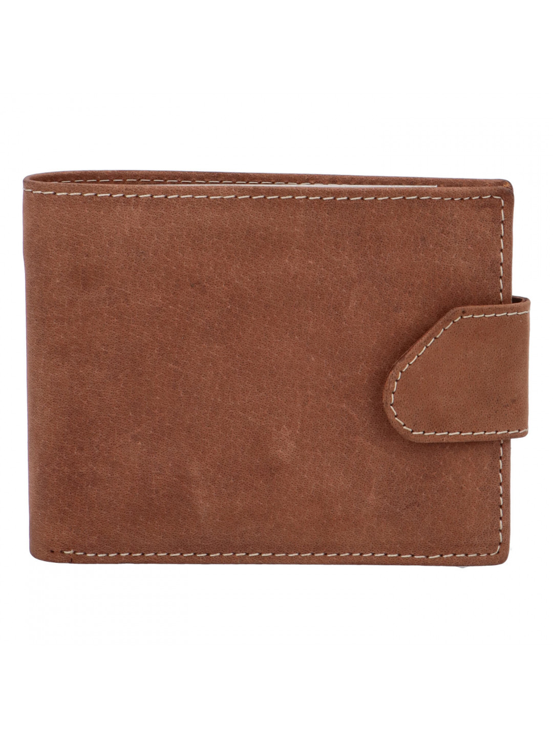 Broušená pánská hnědá kožená peněženka – Tomas 76VT