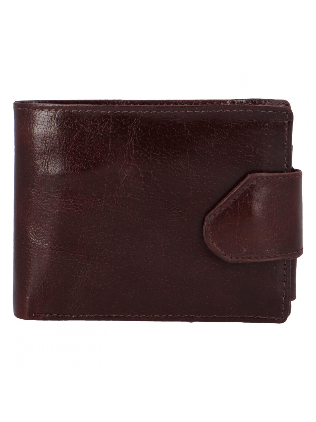 Lesklá pánská hnědá kožená peněženka – Tomas 76VT
