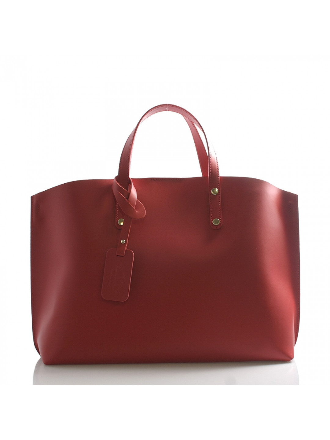 Dámská kožená kabelka do ruky červená – Delami Vera Pelle Lewinna