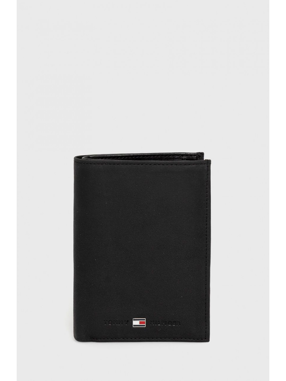 Kožená peněženka Tommy Hilfiger pánská černá barva