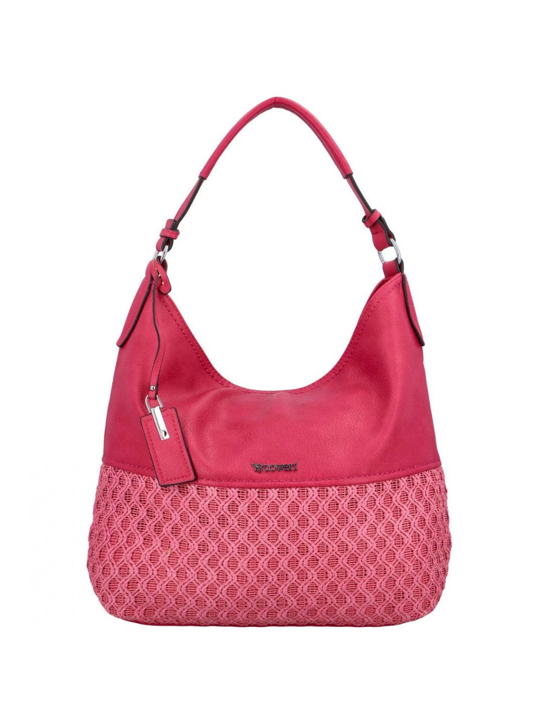 Trendová koženková kabelka na rameno Kitti růžová