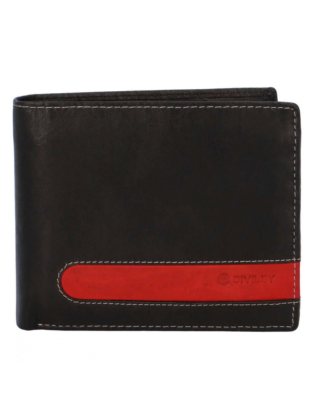 Pánská kožená peněženka černá – Diviley 2131 RED
