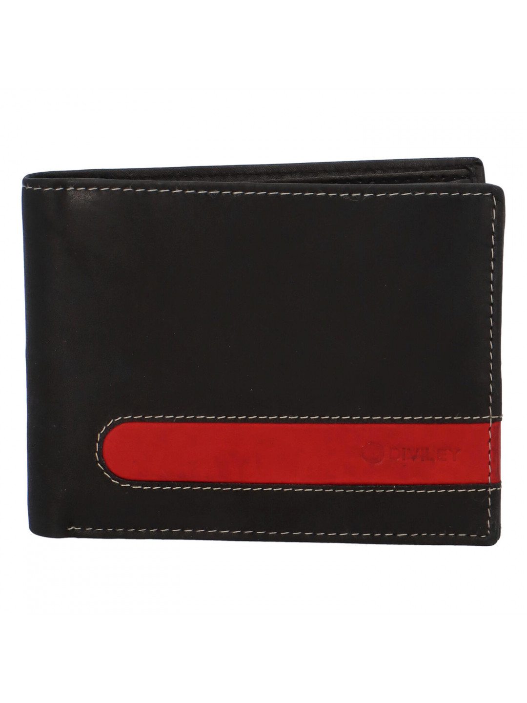 Pánská kožená peněženka černá – Diviley 1631 RED