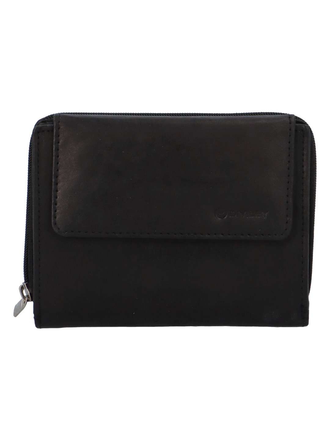 Dámská rozkládací kožená peněženka černá – Diviley M4200