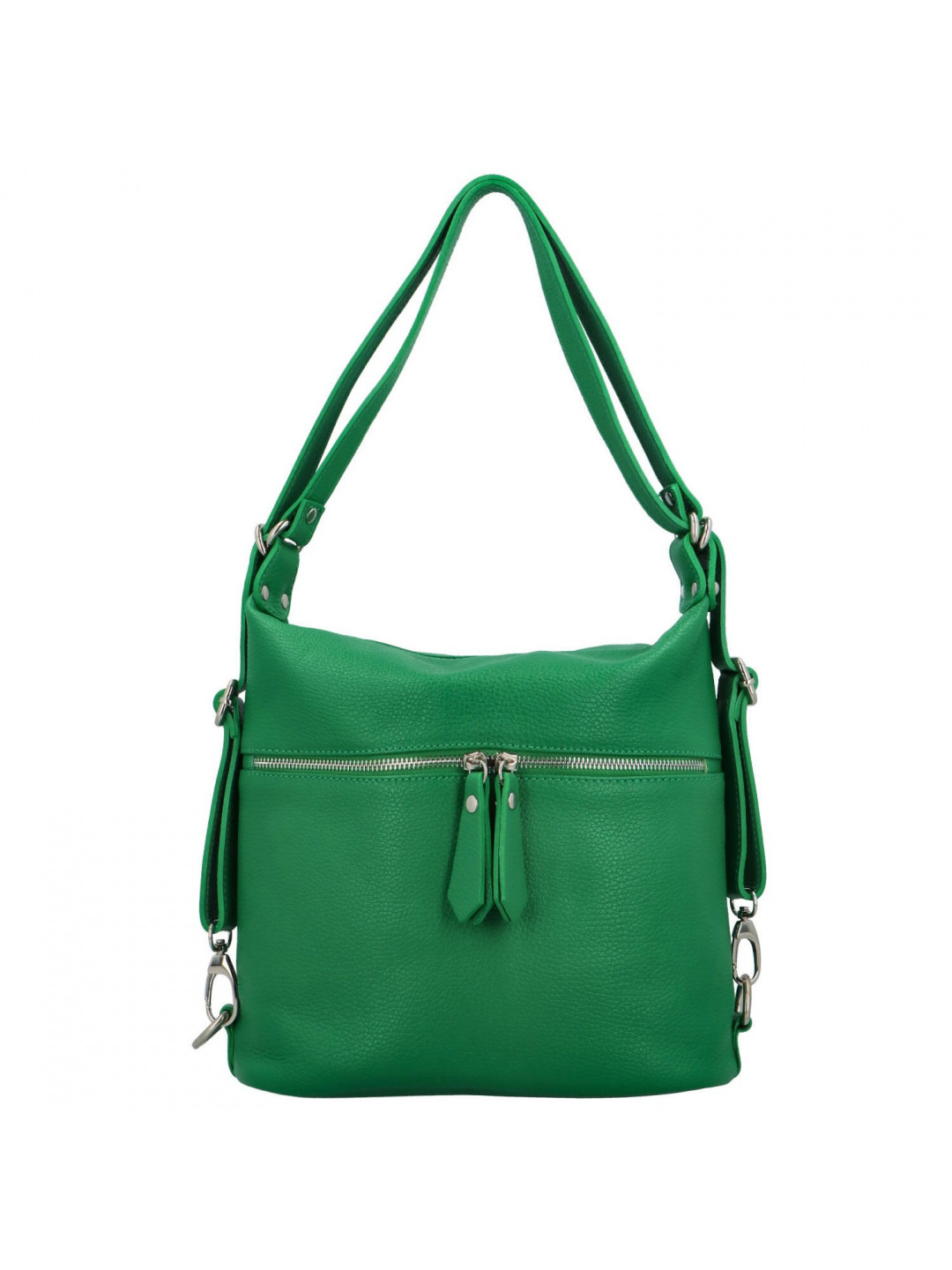 Stylový dámský kožený kabelko-batoh přes rameno Fredda zelená