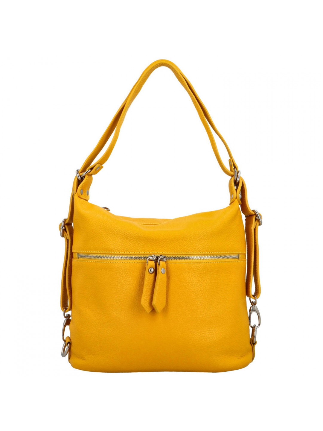 Stylový dámský kožený kabelko-batoh přes rameno Fredda žlutá