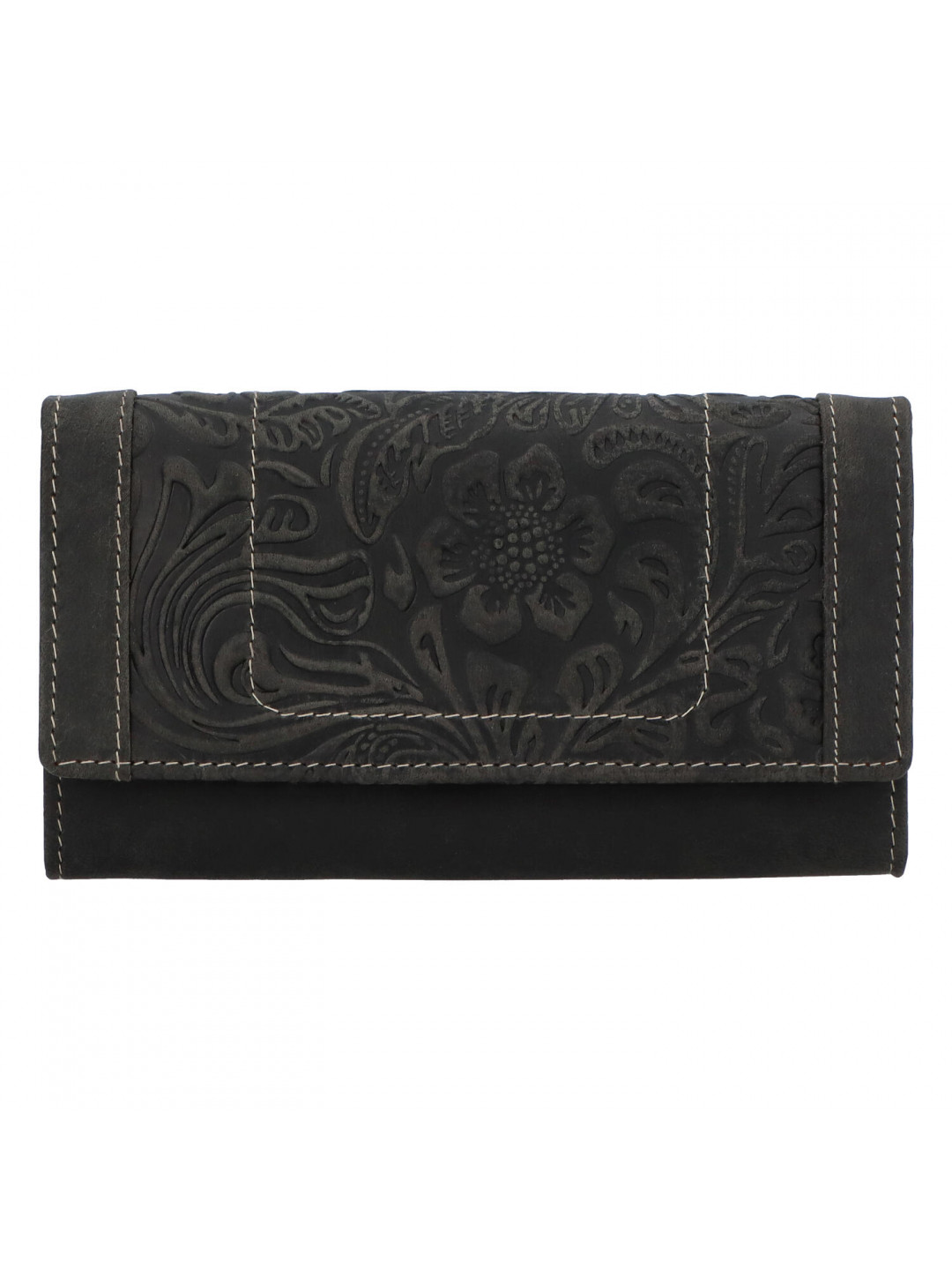 Kožená peněženka černá se vzorem – Tomas Mayana