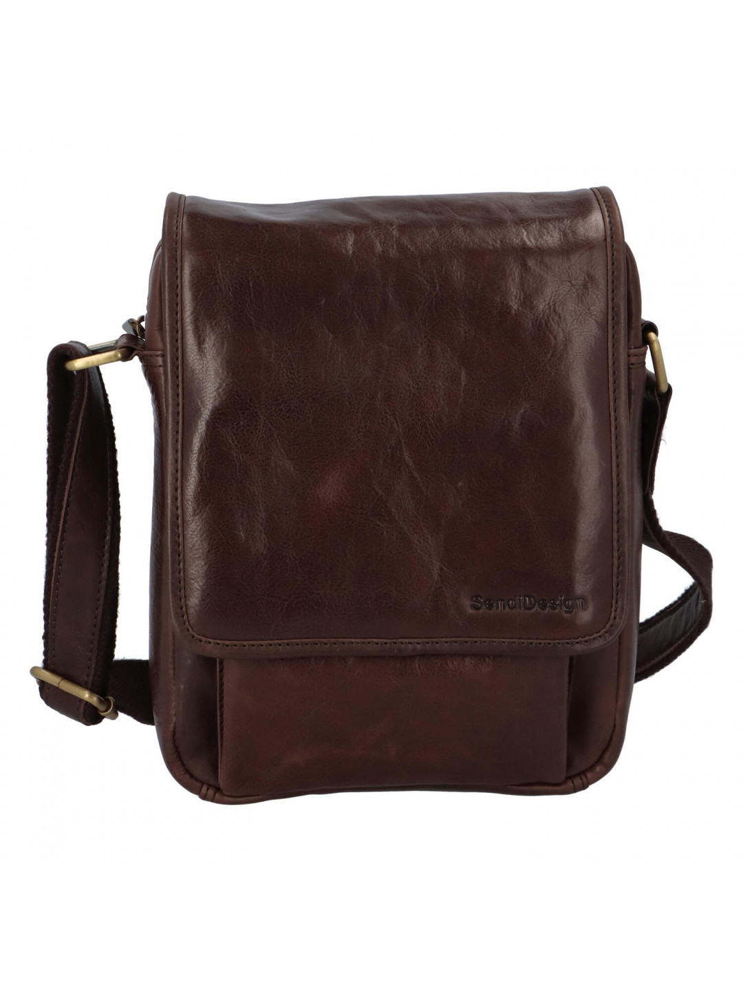 Hnědá luxusní kožená pánská taška – Sendi Design Heliodoros New
