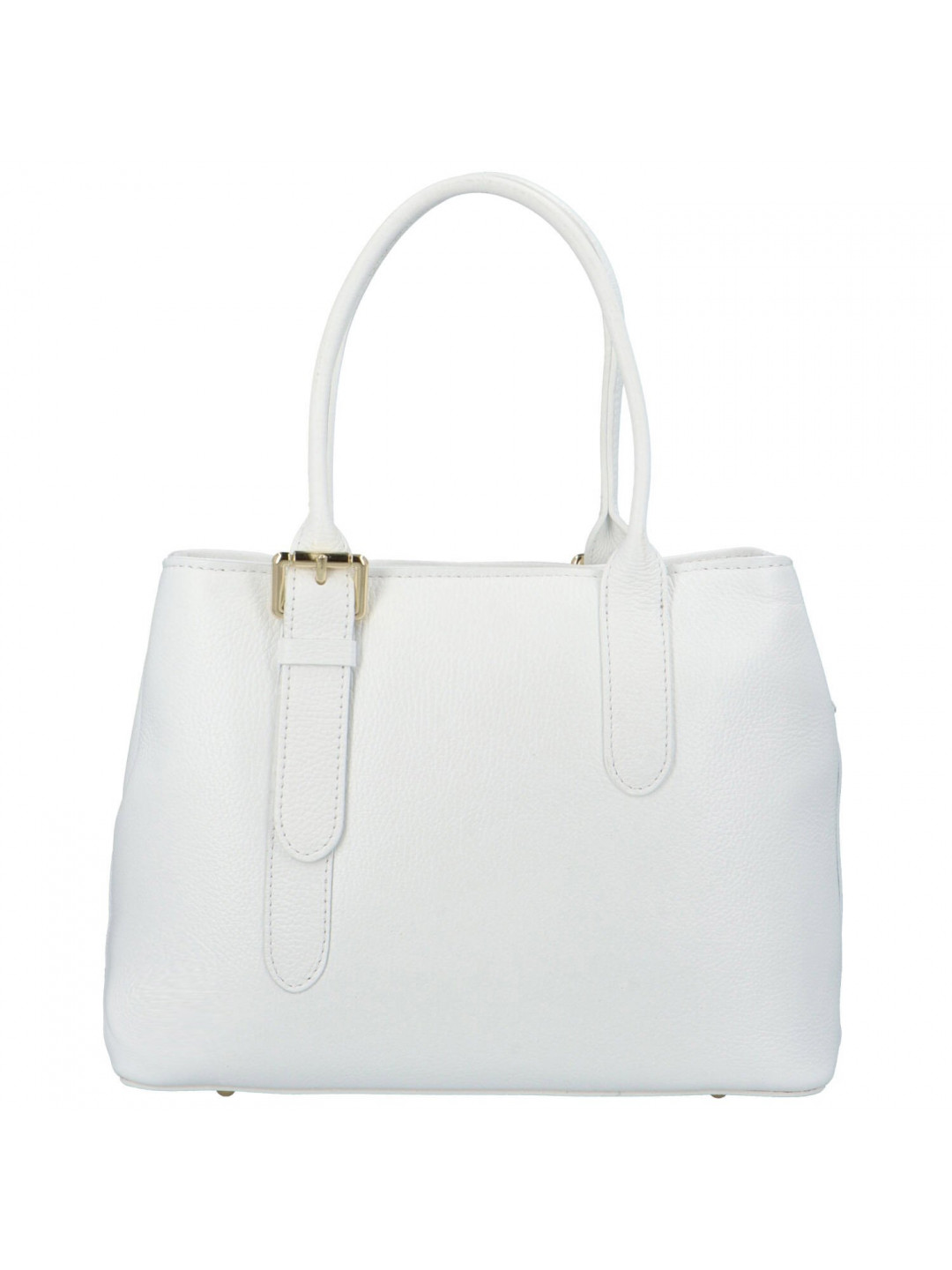 Dámská kožená kabelka do ruky bílá – Delami Solida