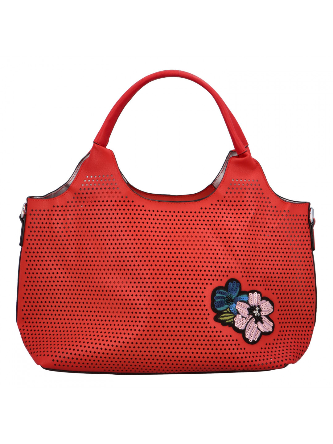 Moderní dámská červená perforovaná kabelka – Maria C Melaney