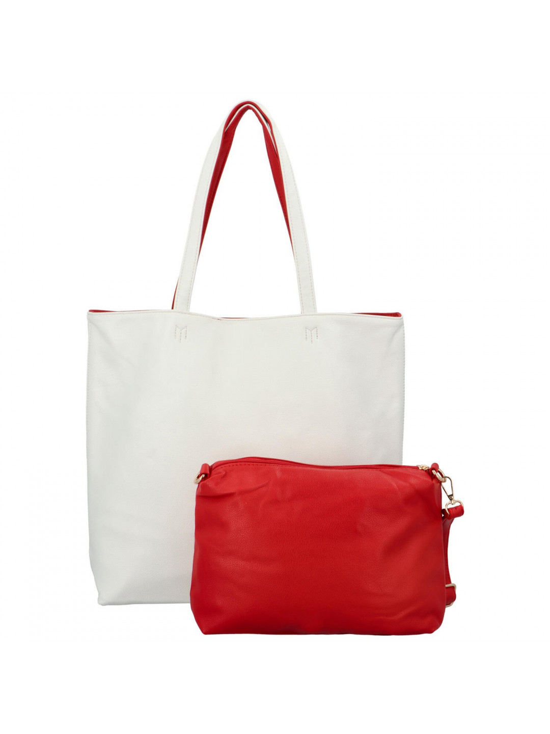 Dámská kabelka na rameno 2v1 bílo červená – Herisson Hilaria