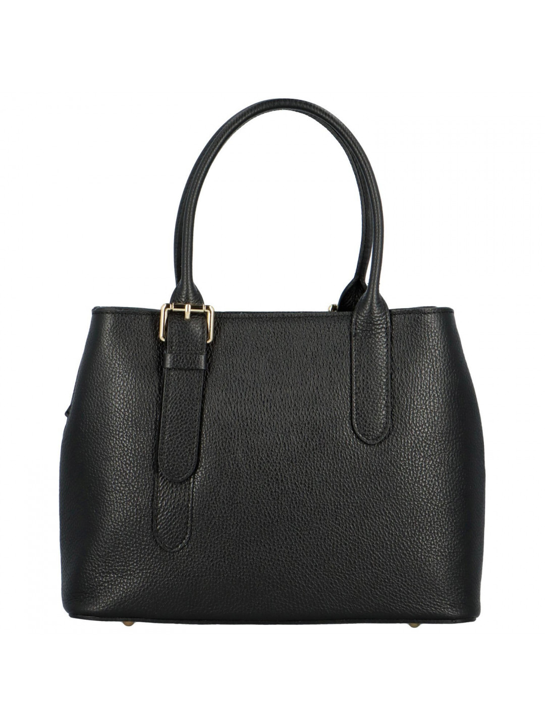 Dámská kožená kabelka do ruky černá – Delami Solida