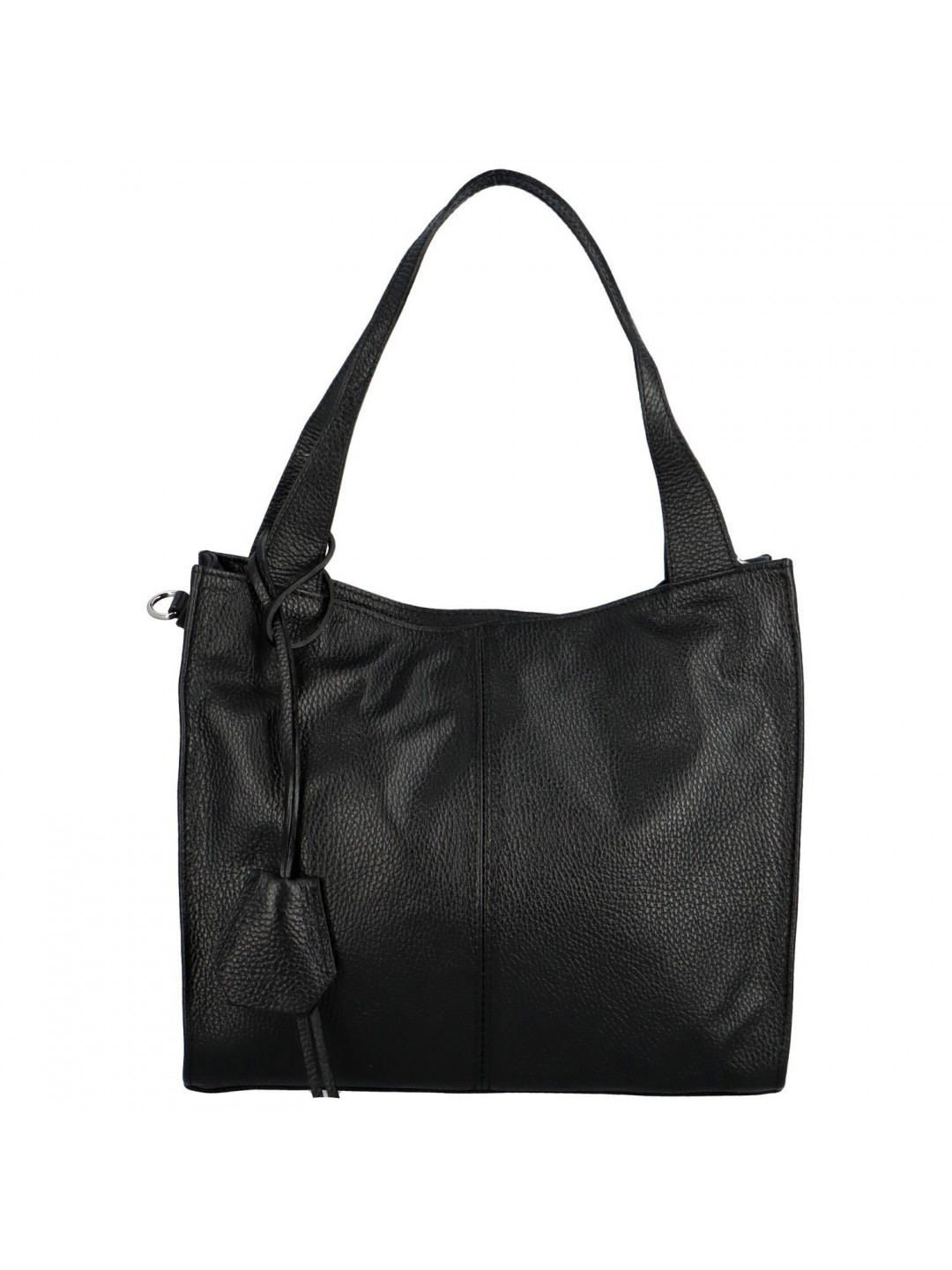 Praktická elegantní kožená kabelka Valeria černá
