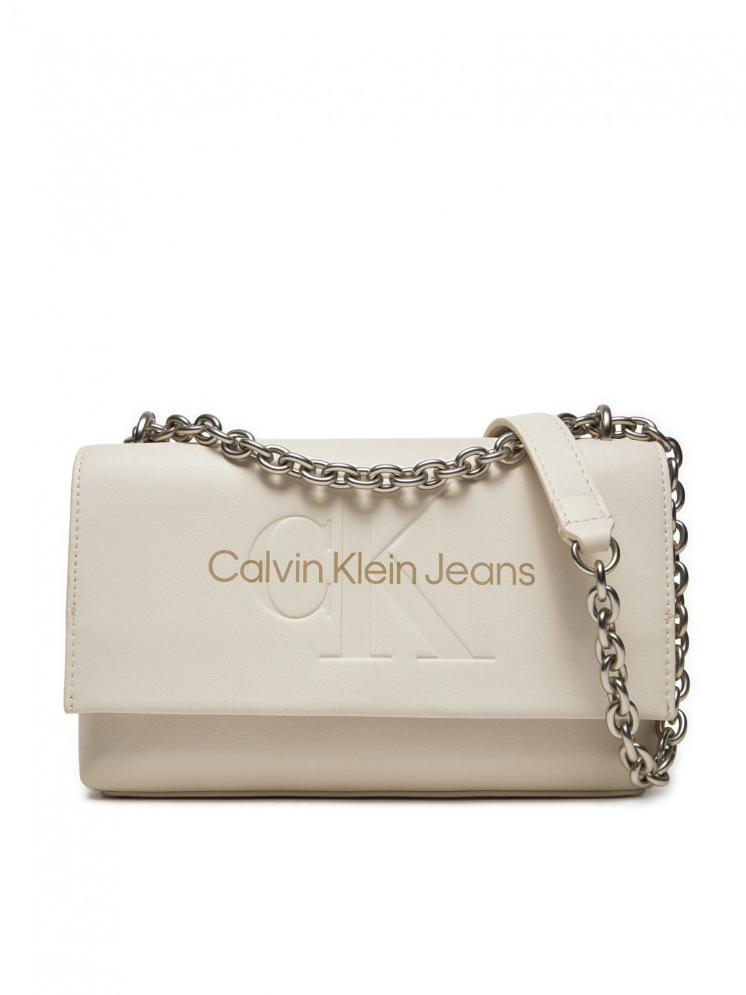 Calvin Klein Jeans Kabelka Sculpted Ew Flap Wichain25 Mono K60K612221 Écru