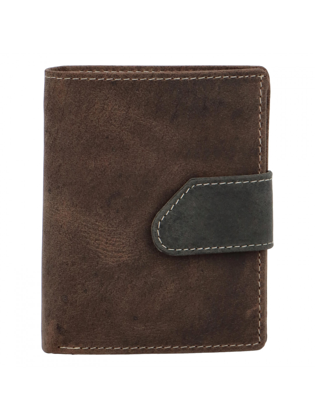 Pánská broušená kožená peněženka tmavě hnědá – Tomas 75VO Detail