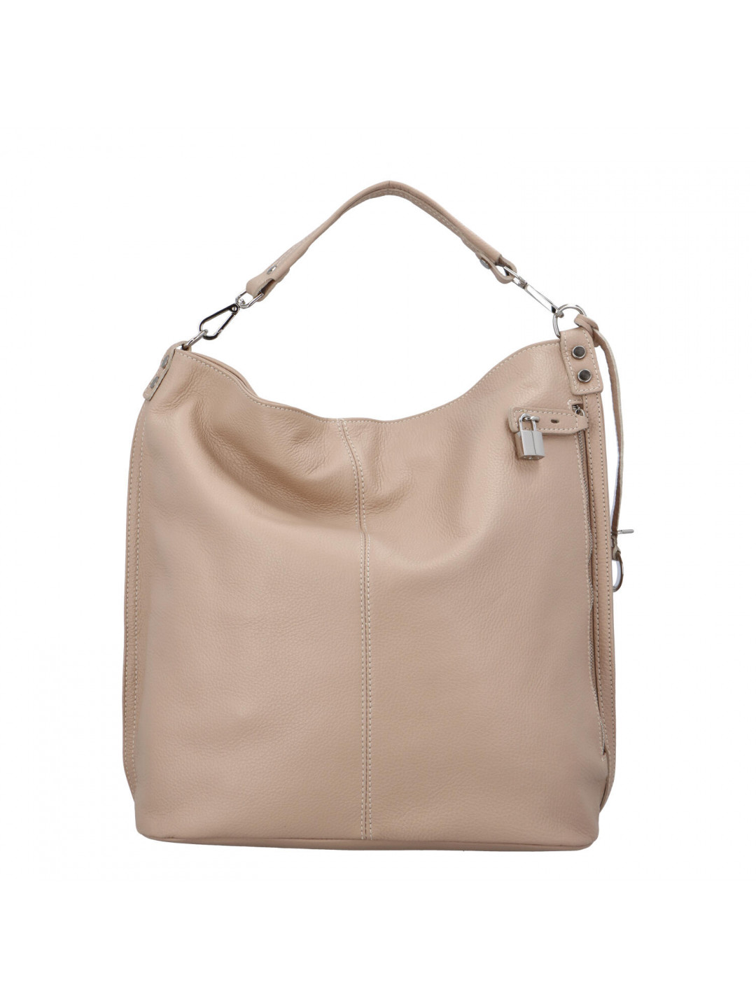 Velká kožená dámská kabelka růžová – ItalY Celinda Mat