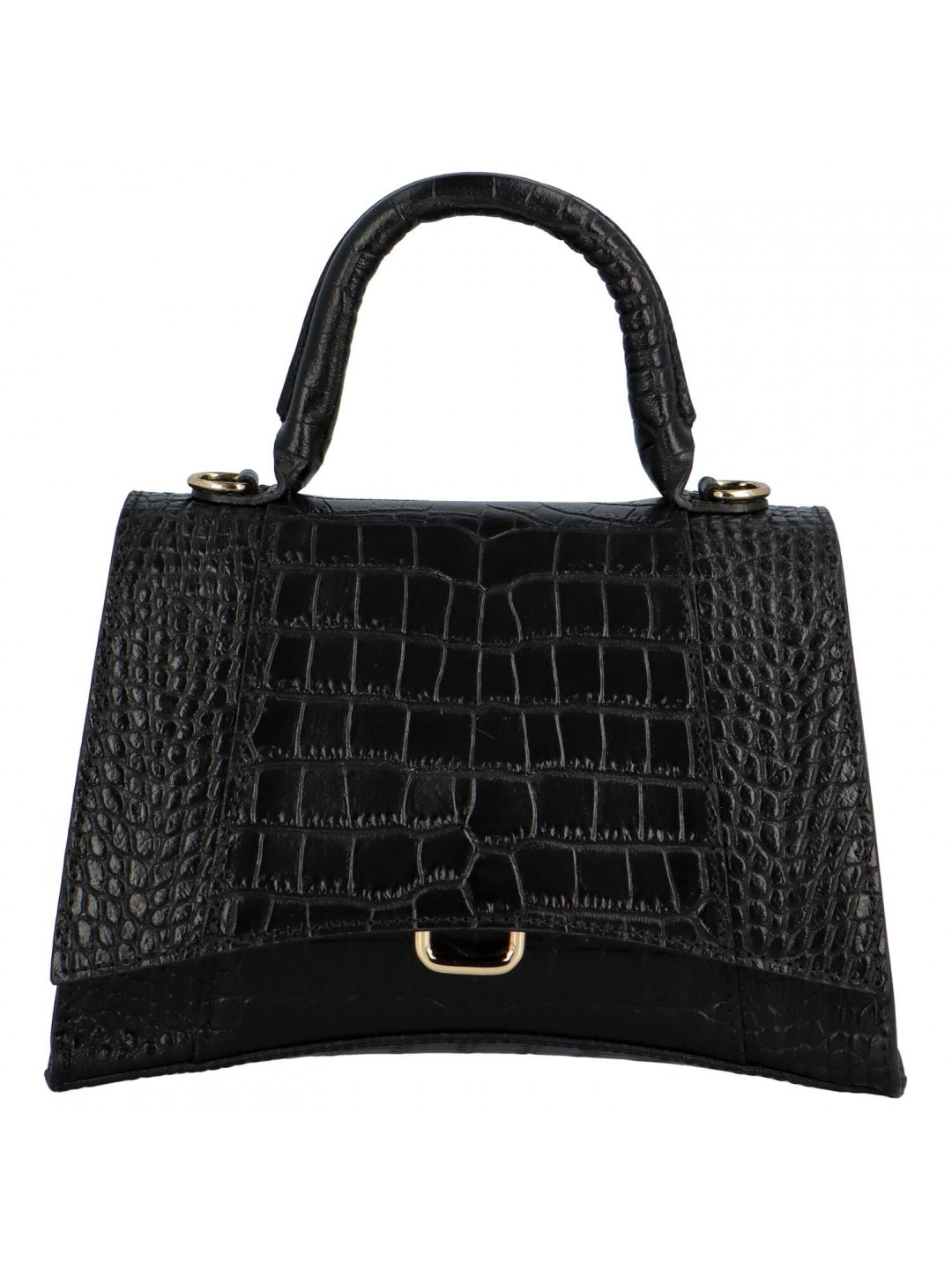 Luxusní dámská kožená kabelka Carla černá