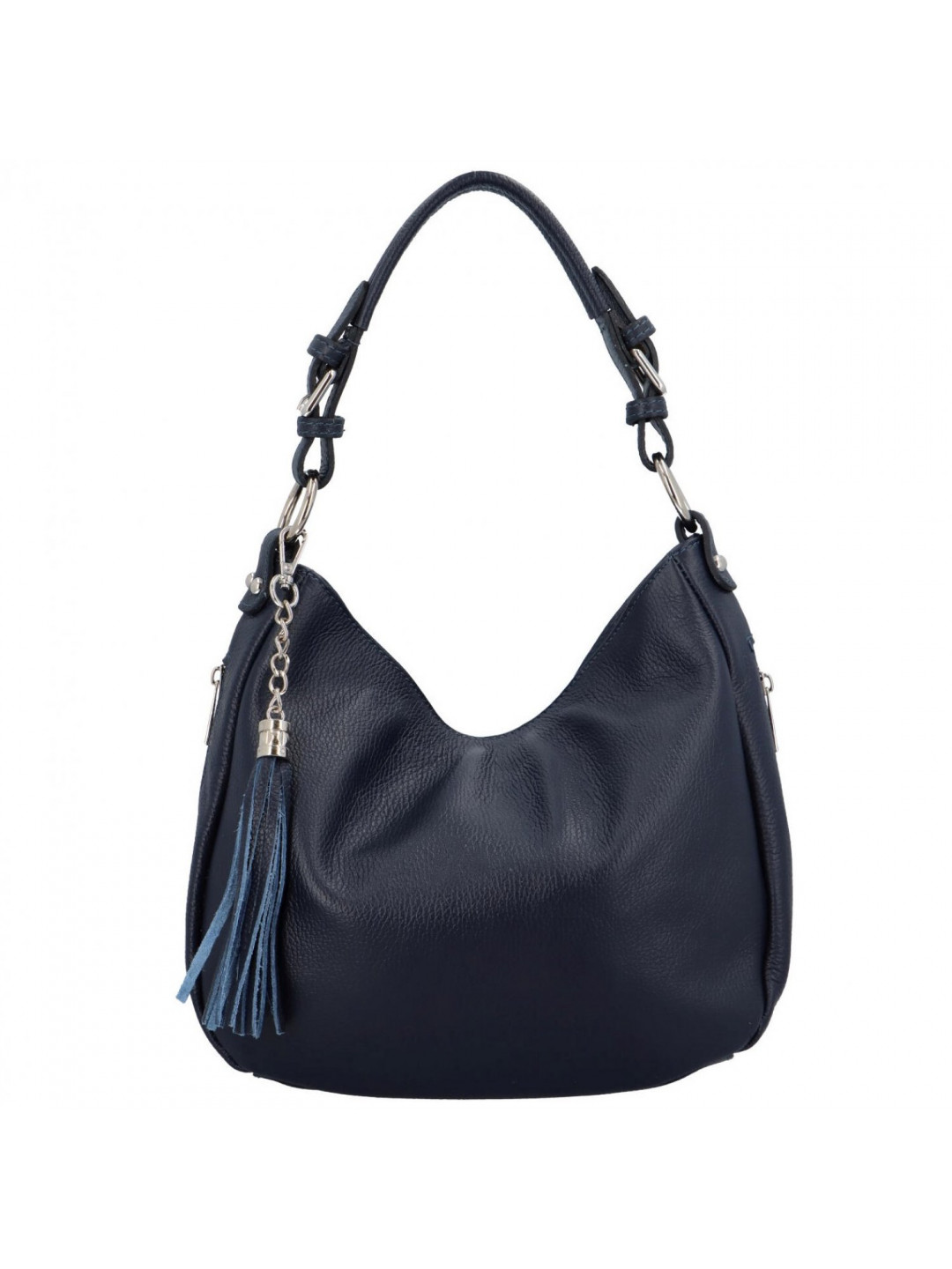 Luxusní dámská kožená kabelka přes rameno Euda tmavě modrá