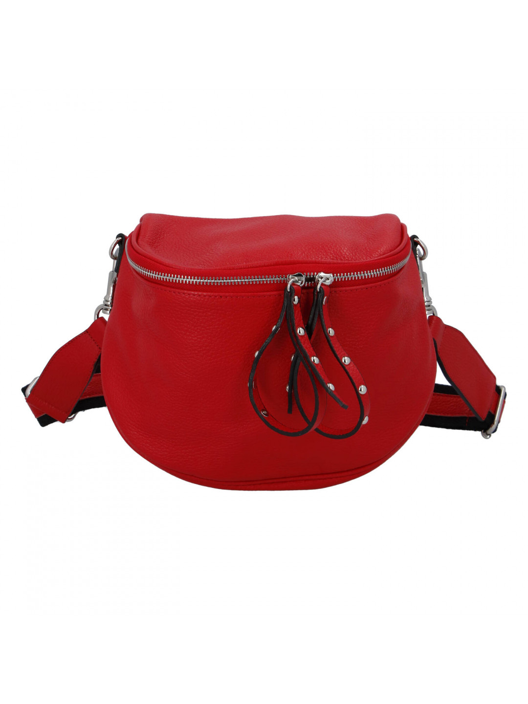 Luxusní kožená kabelka ledvinka červená – ItalY Banana
