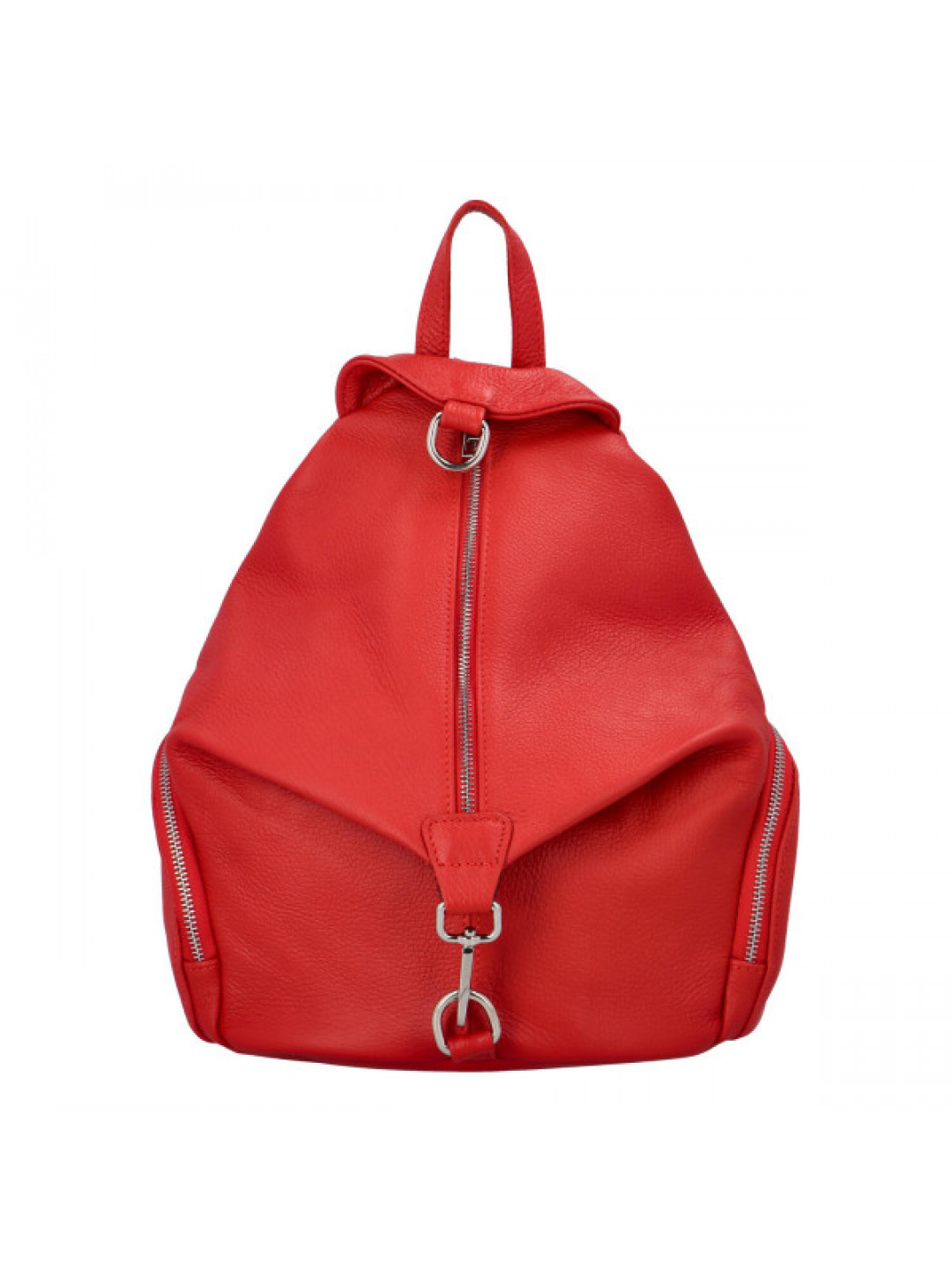 Dámský kožený batoh červený – ItalY Marnos