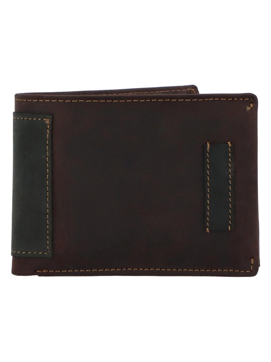 Kvalitní volná pánská kožená peněženka hnědo černá – Tomas Crues