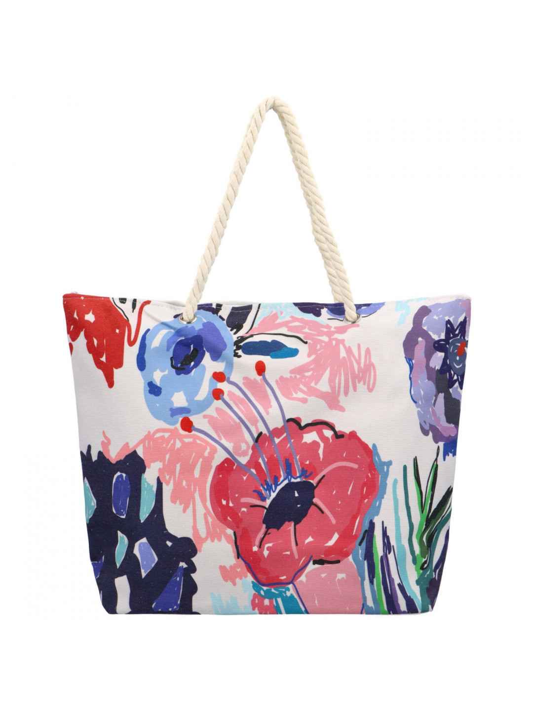 Dámská kabelka přes rameno béžová květy – Bellugio Vieneta
