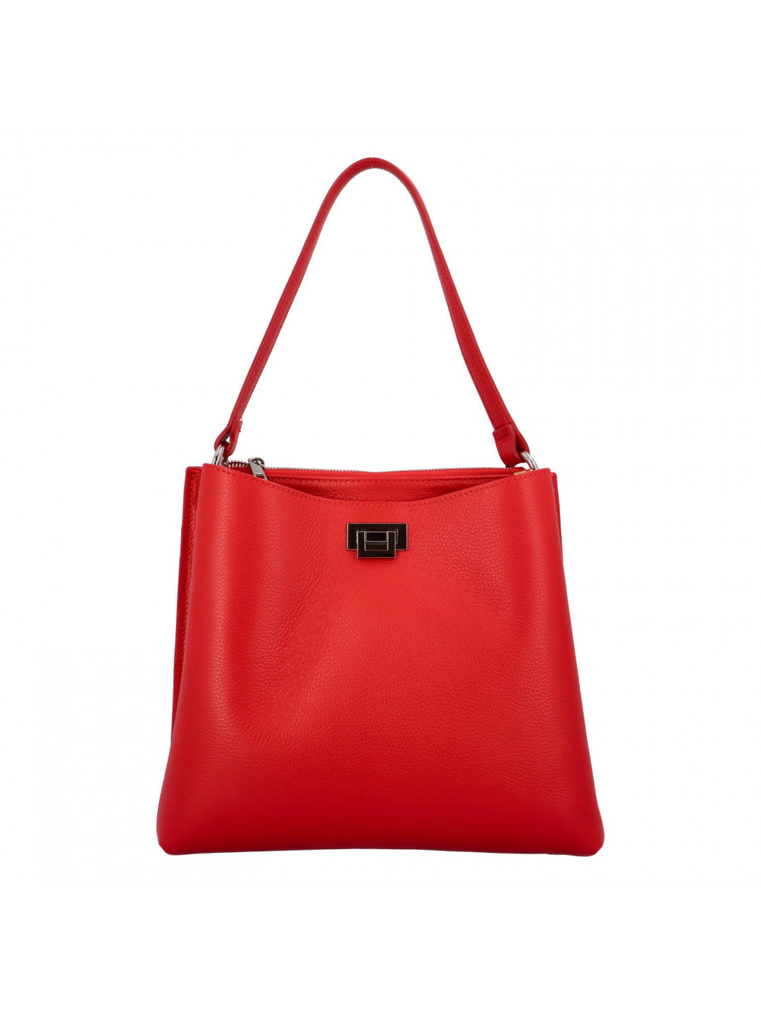 Luxusní dámská kožená kabelka červená – ItalY Lucy