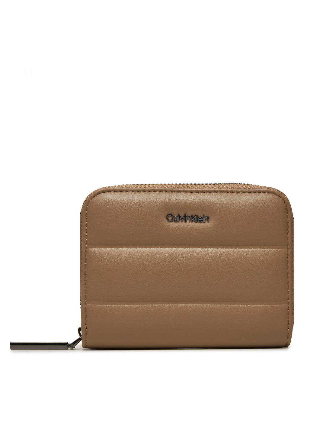 Malá dámská peněženka Calvin Klein Line Quilt Medium Zip Around K60K612201 Hnědá