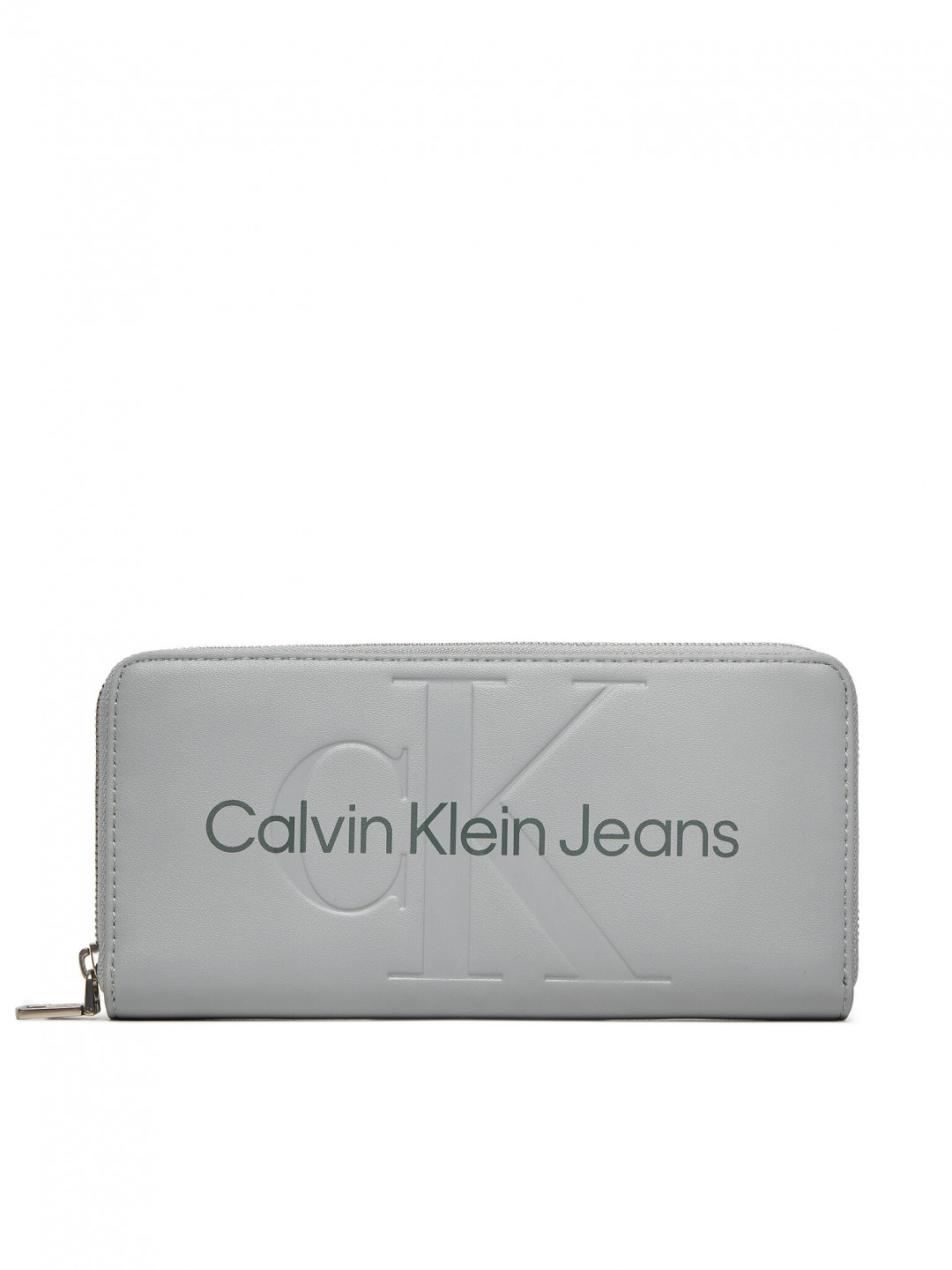 Calvin Klein Jeans Velká dámská peněženka Sculpted Zip Around Mono K60K607634 Šedá