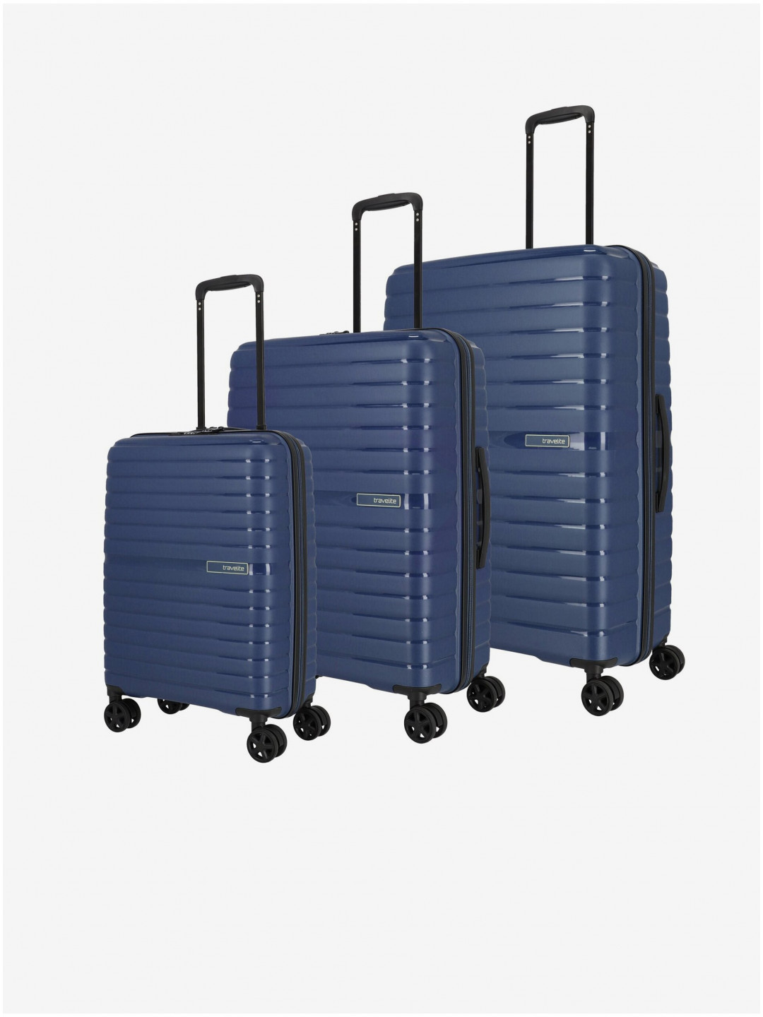 Tmavě modrá sada cestovních kufrů Travelite Trient S M L Blue