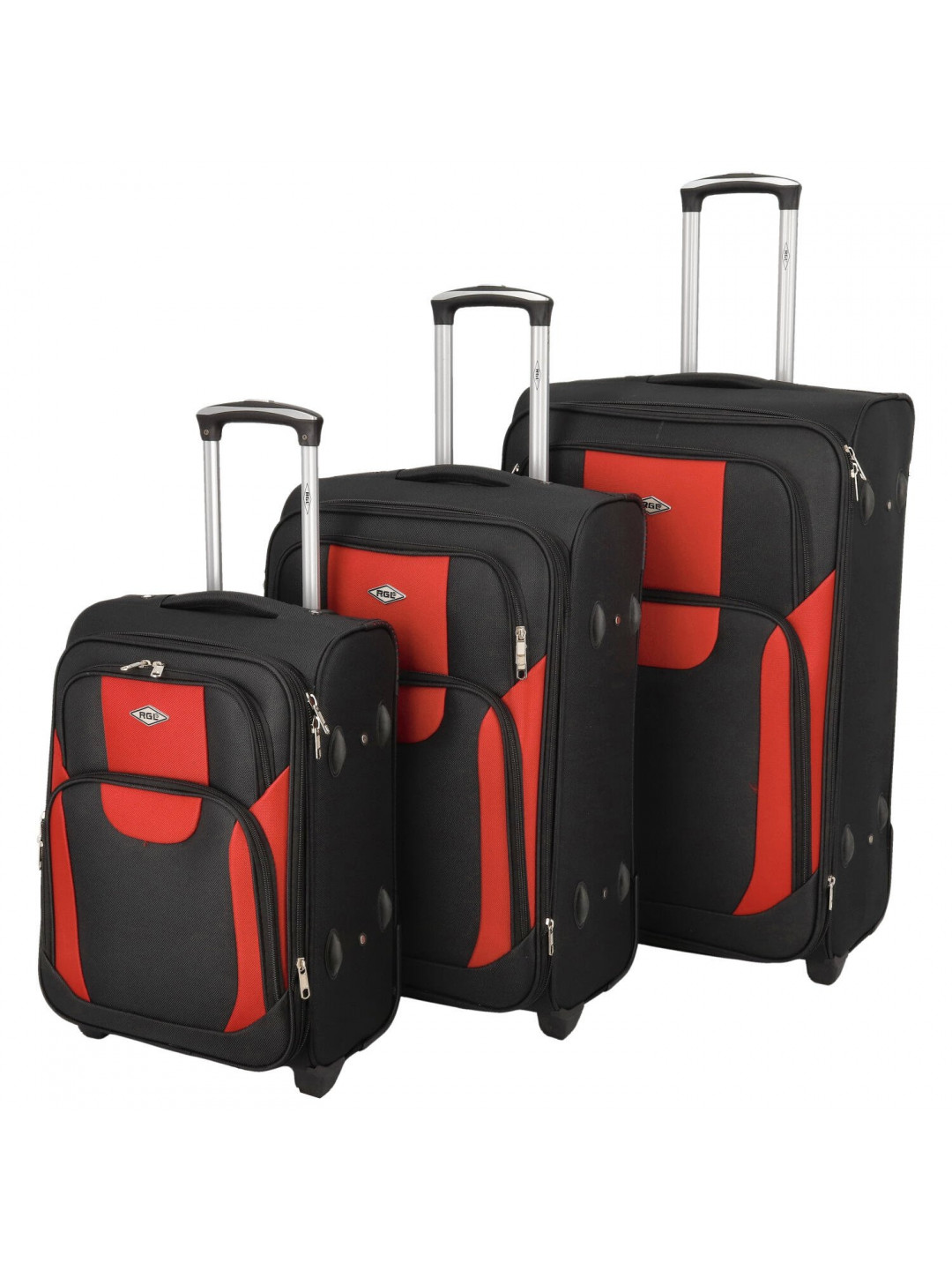 Cestovní kufr černo červená sada – RGL Bond S M L