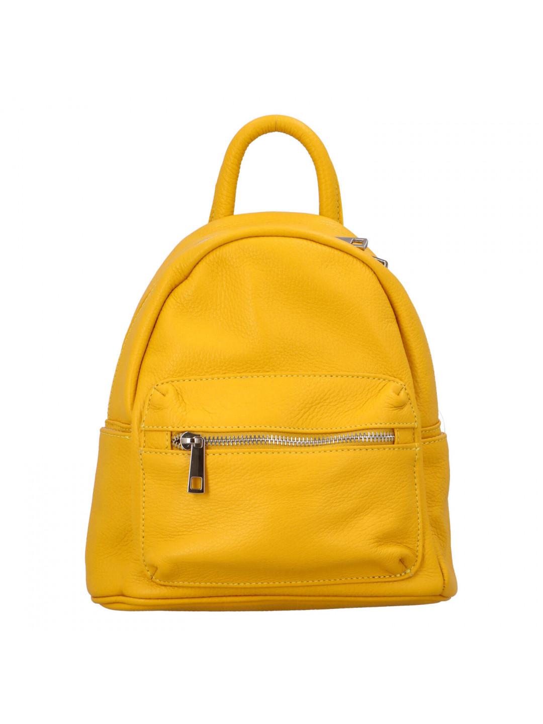 Malý dámský kožený batůžek žlutý – ItalY Crossan
