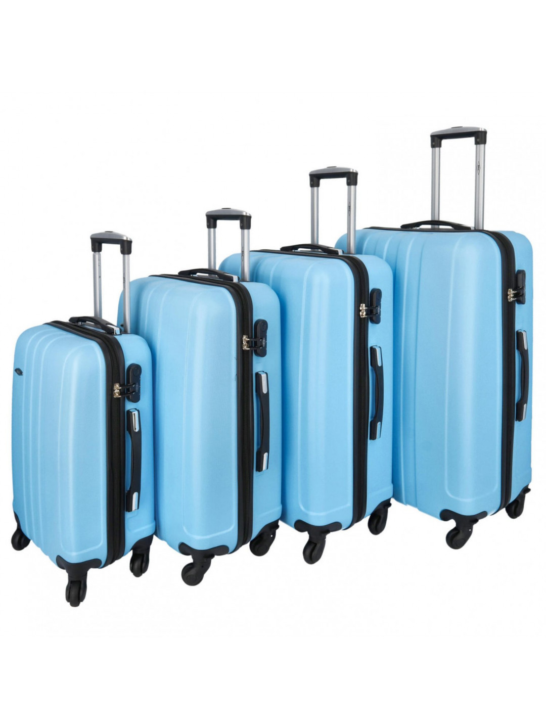 Skořepinové cestovní kufry světle modrá sada – RGL Blant XS S M L