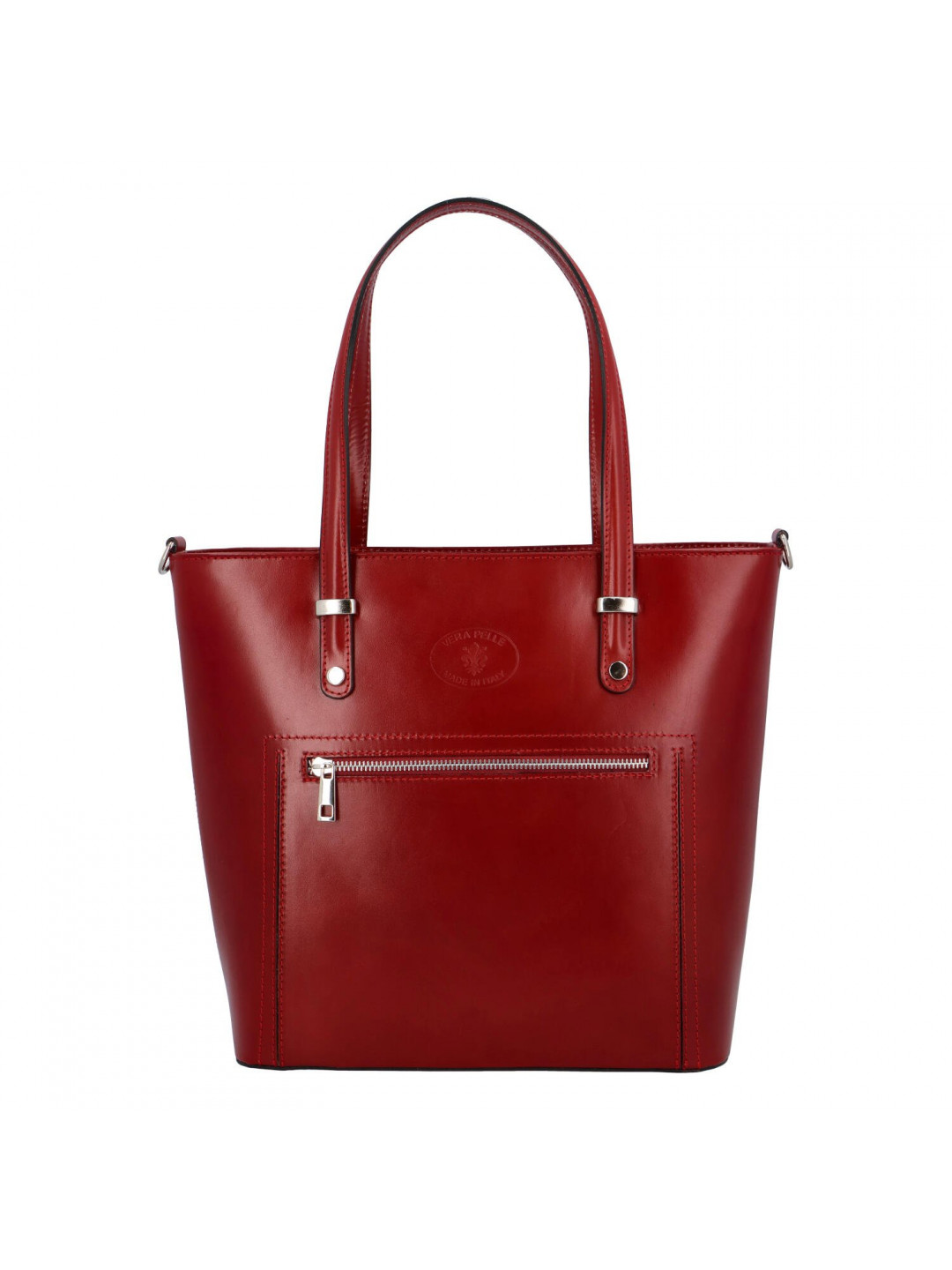 Dámská kožená kabelka tmavě červená – Delami Andrea