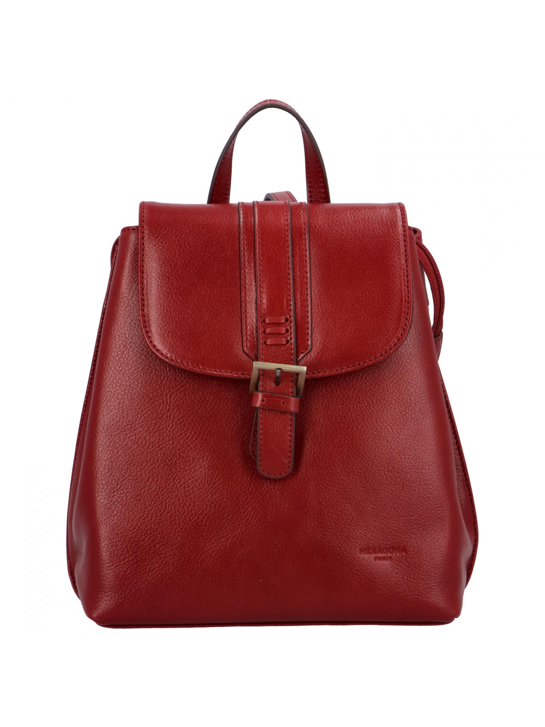Kožený dámský moderní batoh tmavě červený – Hexagona Zosimos