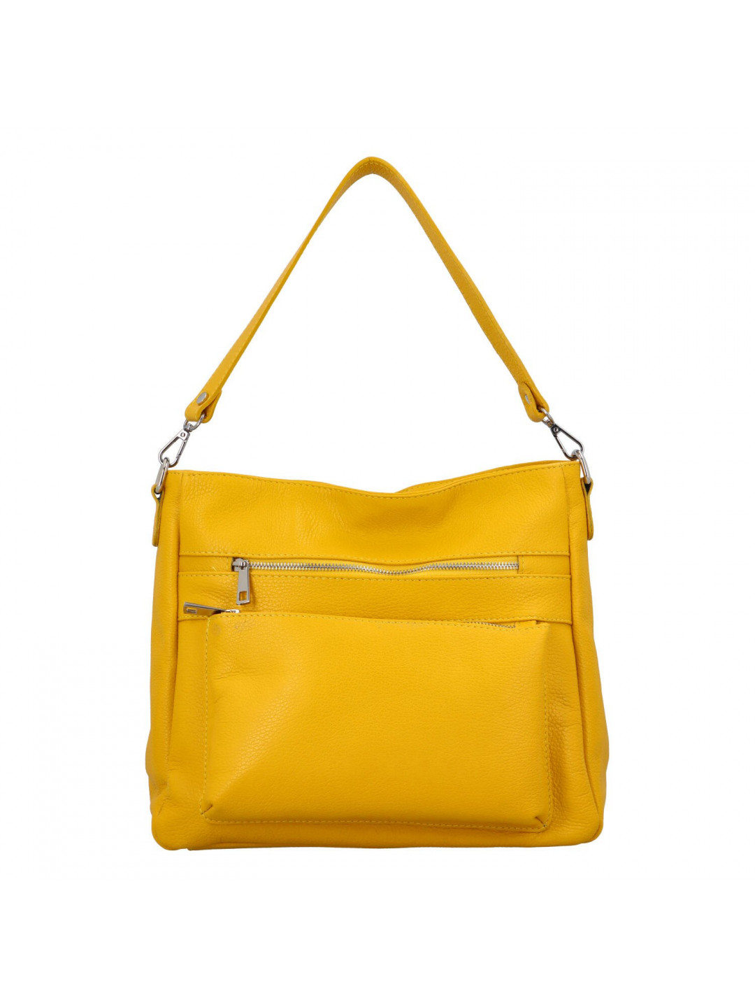 Dámská kožená kabelka přes rameno žlutá – Delami Jody