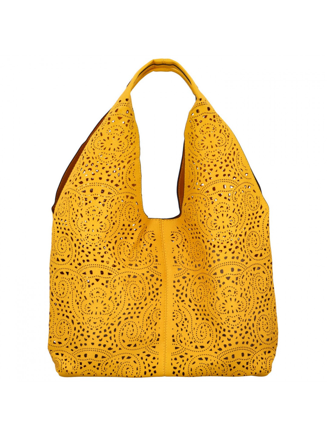 Trendy dámská koženková kabelka Riona žlutá
