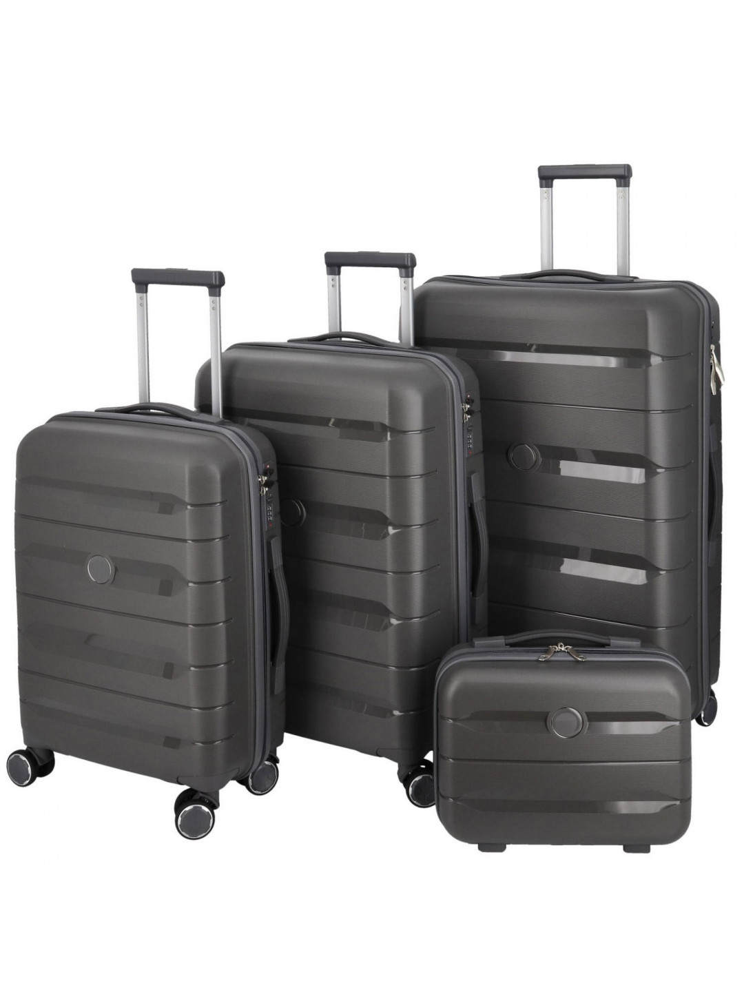 Cestovní plastový kufr Hesol SADA tmavě šedá