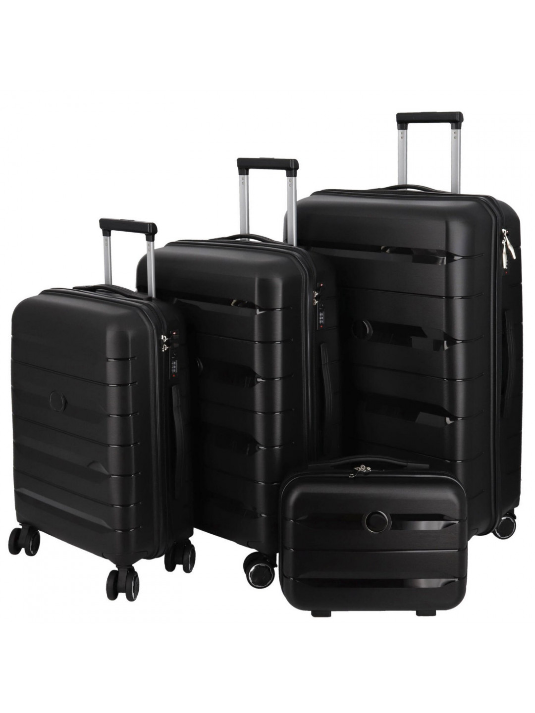 Cestovní plastový kufr Hesol SADA černá