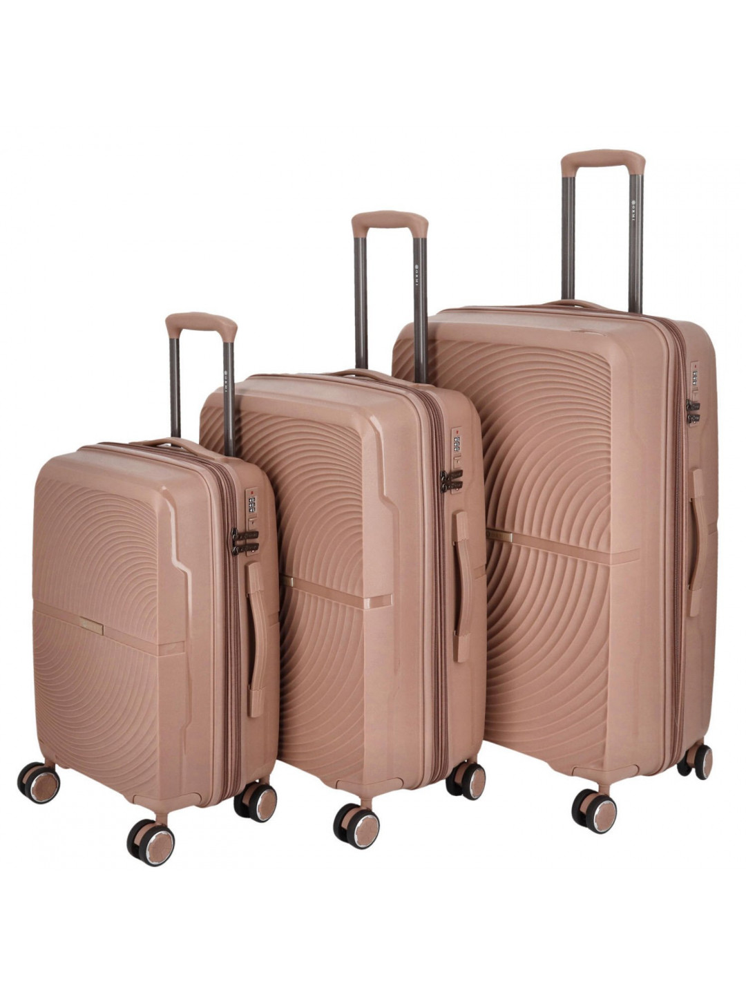Cestovní plastový kufr starorůžový – Ormi Tryfon SADA