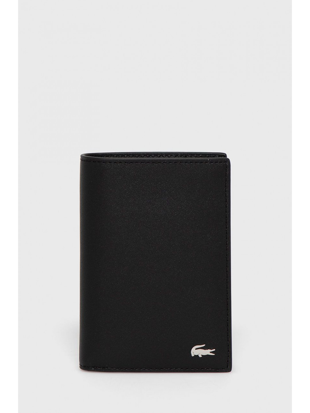 Kožená peněženka Lacoste pánská černá barva