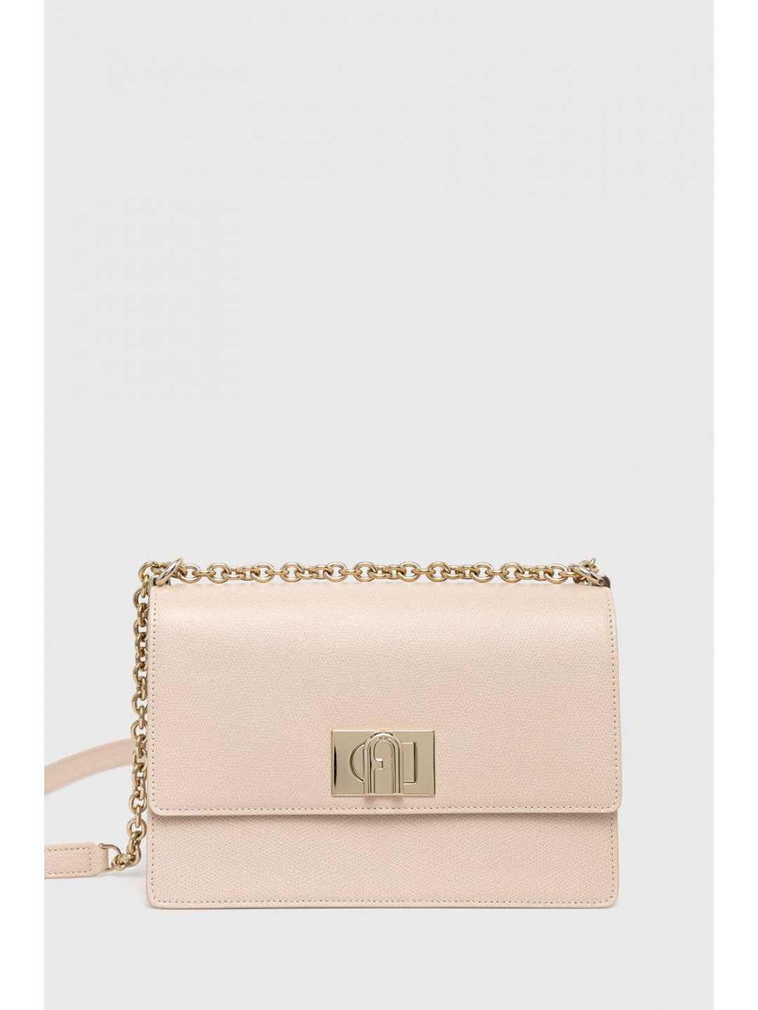 Kožená kabelka Furla růžová barva