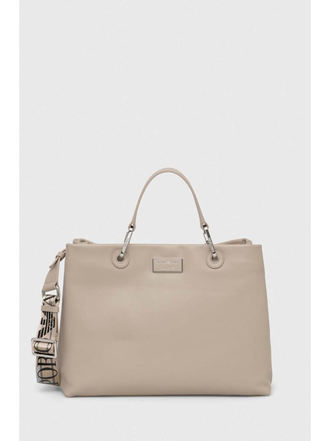 Kožená kabelka Emporio Armani béžová barva Y3D165 Y478E