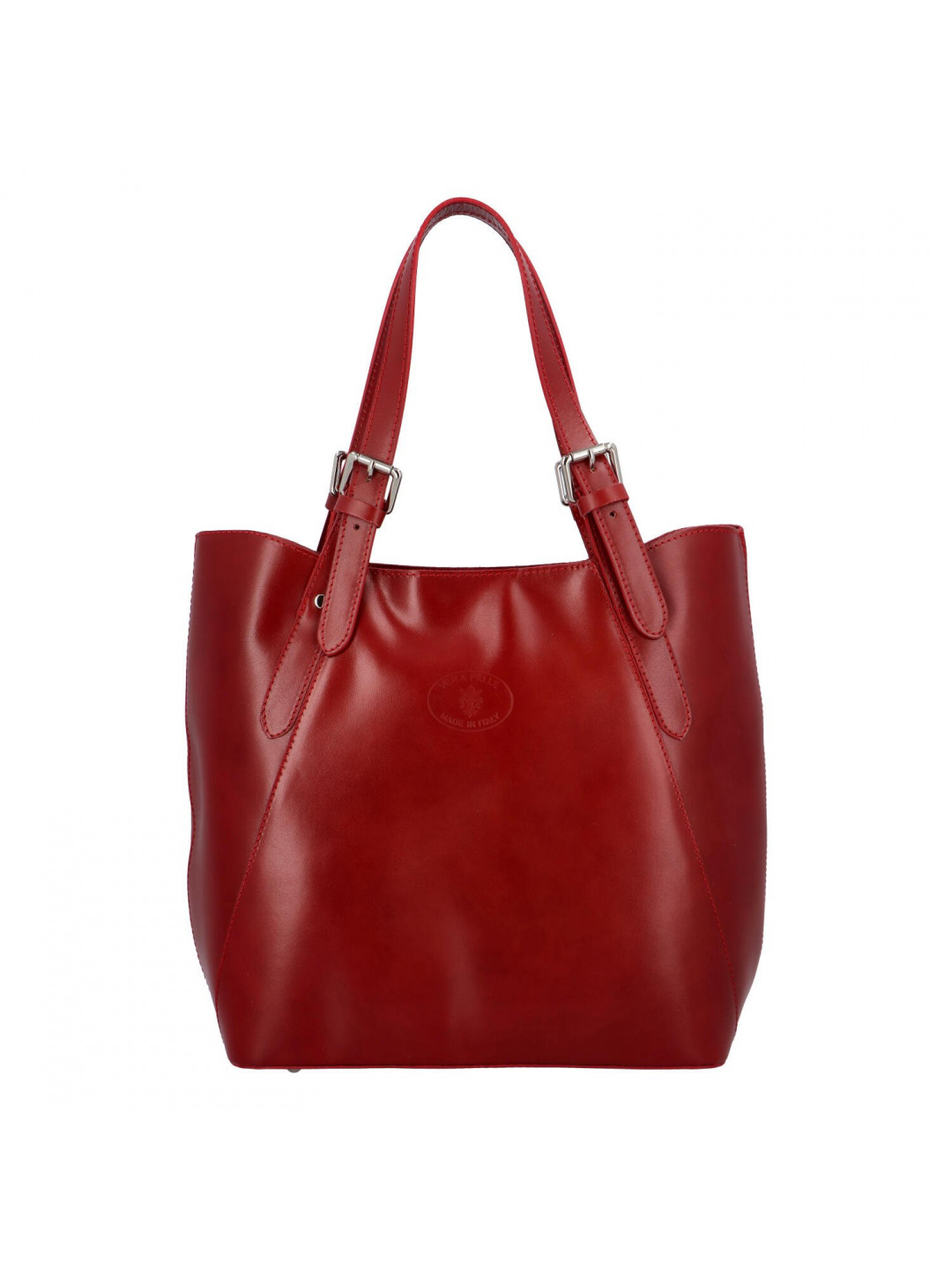 Dámská kožená kabelka přes rameno tmavě červená – Delami Ketris červená
