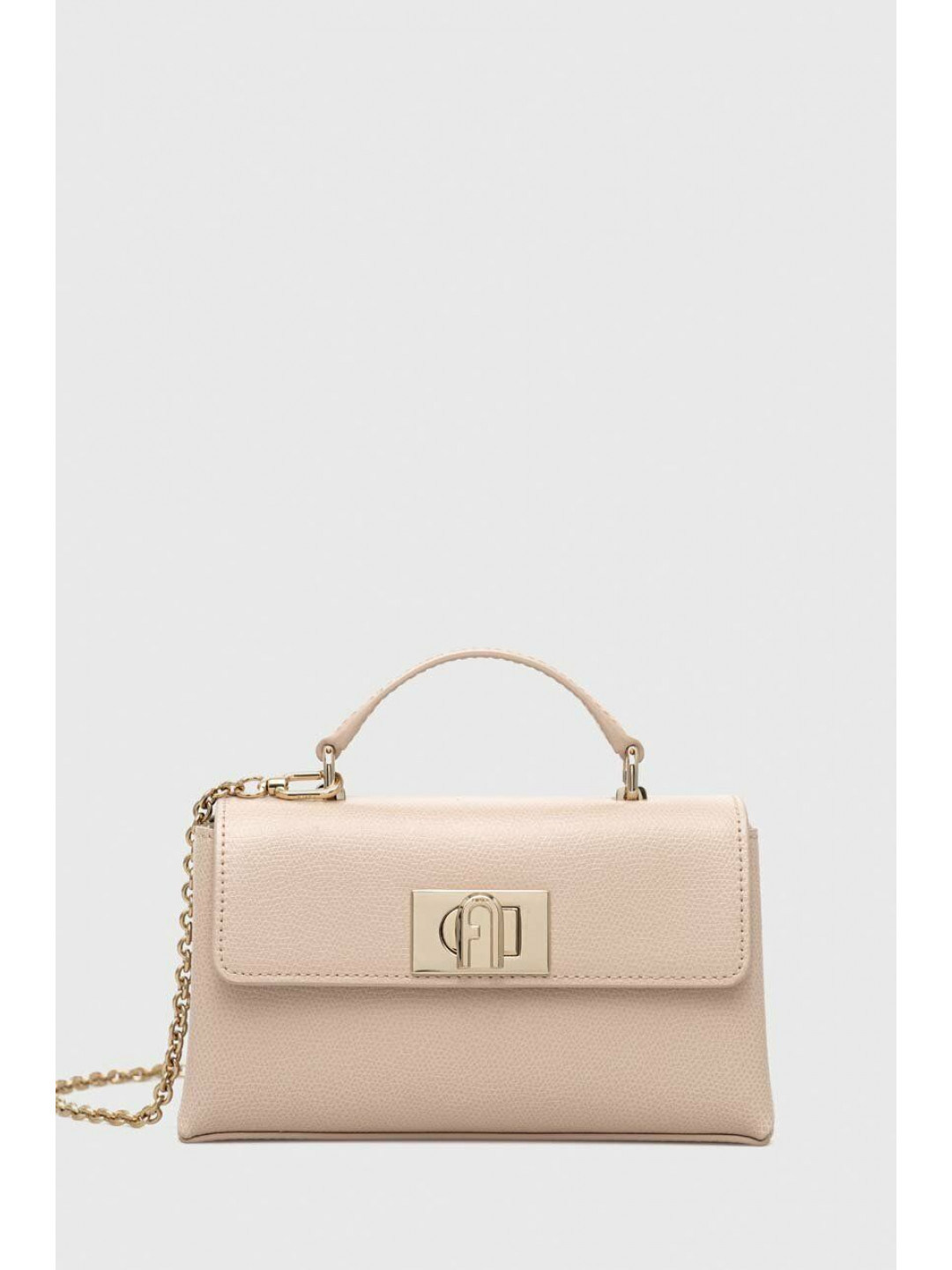 Kožená kabelka Furla růžová barva