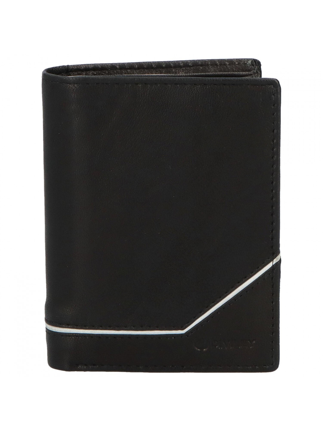 Pánská pevná kožená peněženka černá – Diviley Kainat White