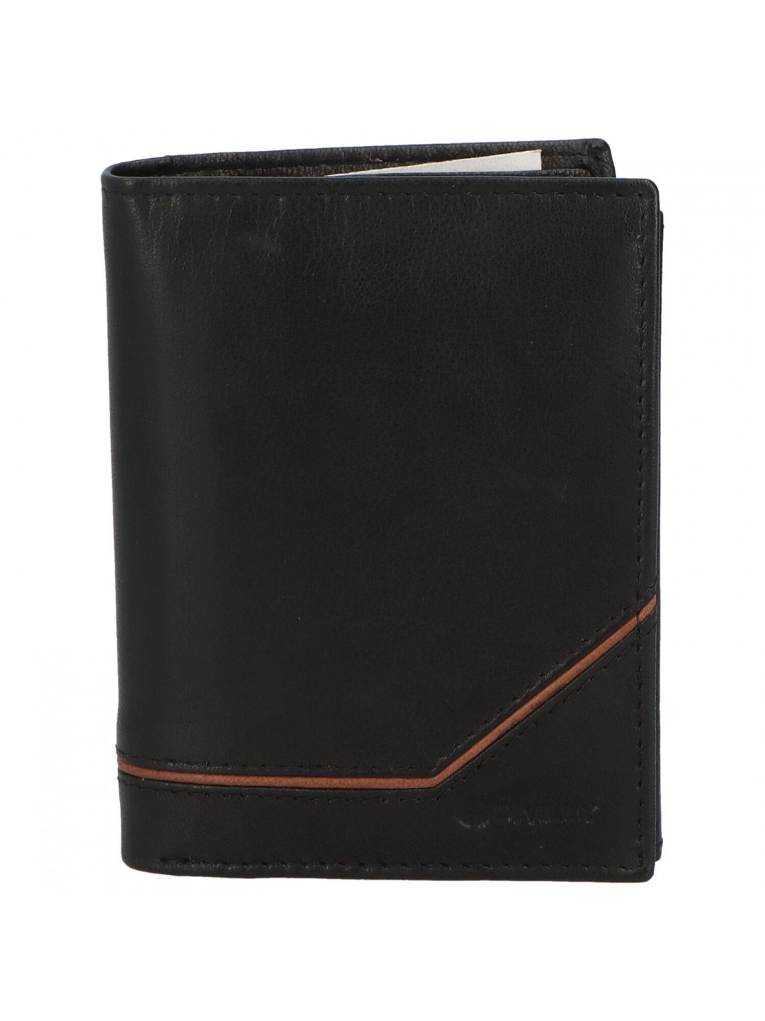 Pánská pevná kožená peněženka černá – Diviley Kainat Brown
