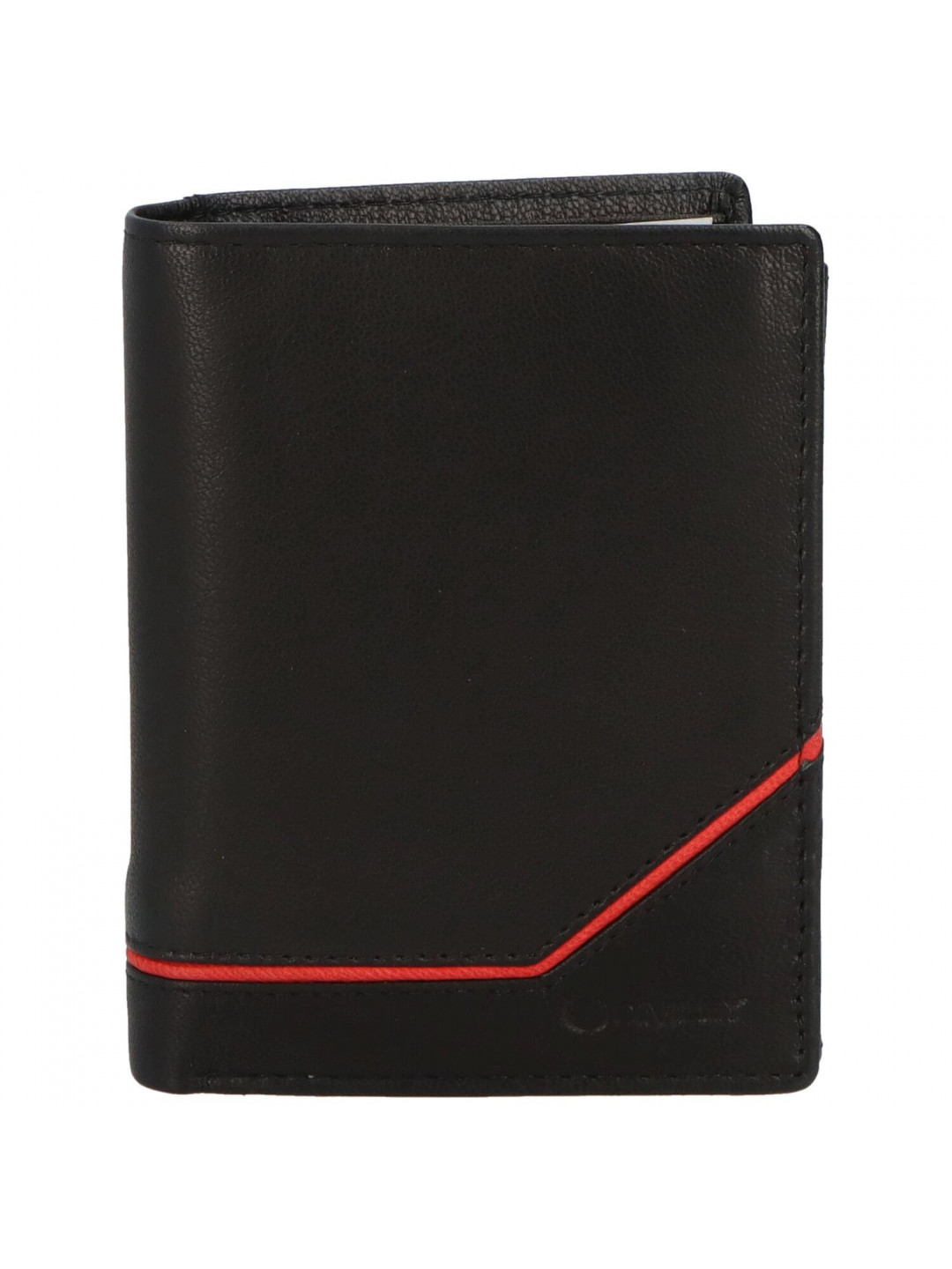 Pánská pevná kožená peněženka černá – Diviley Kainat Red